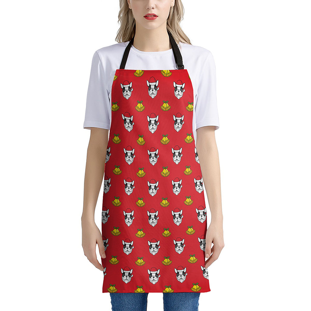 Christmas French Bulldog Santa Print Apron