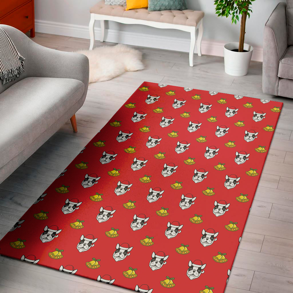 Christmas French Bulldog Santa Print Area Rug