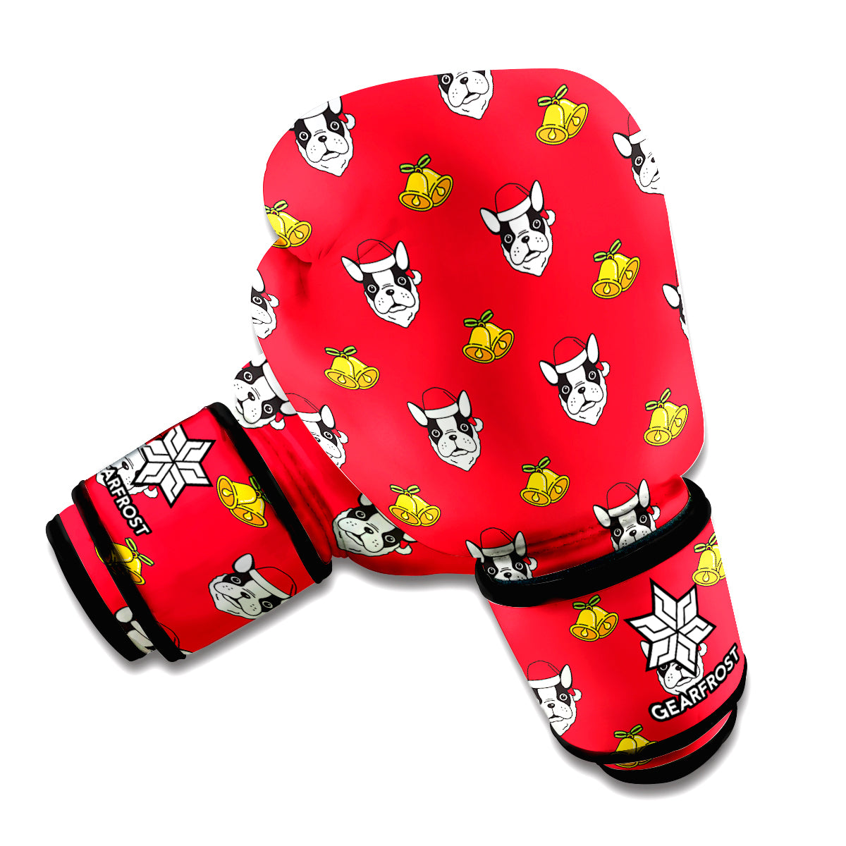 Christmas French Bulldog Santa Print Boxing Gloves