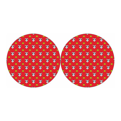Christmas French Bulldog Santa Print Car Coasters