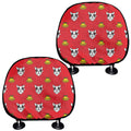 Christmas French Bulldog Santa Print Car Headrest Covers