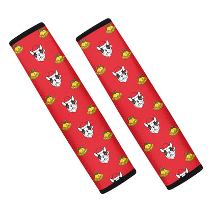 Christmas French Bulldog Santa Print Car Seat Belt Covers