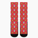 Christmas French Bulldog Santa Print Crew Socks