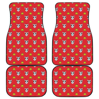 Christmas French Bulldog Santa Print Front and Back Car Floor Mats