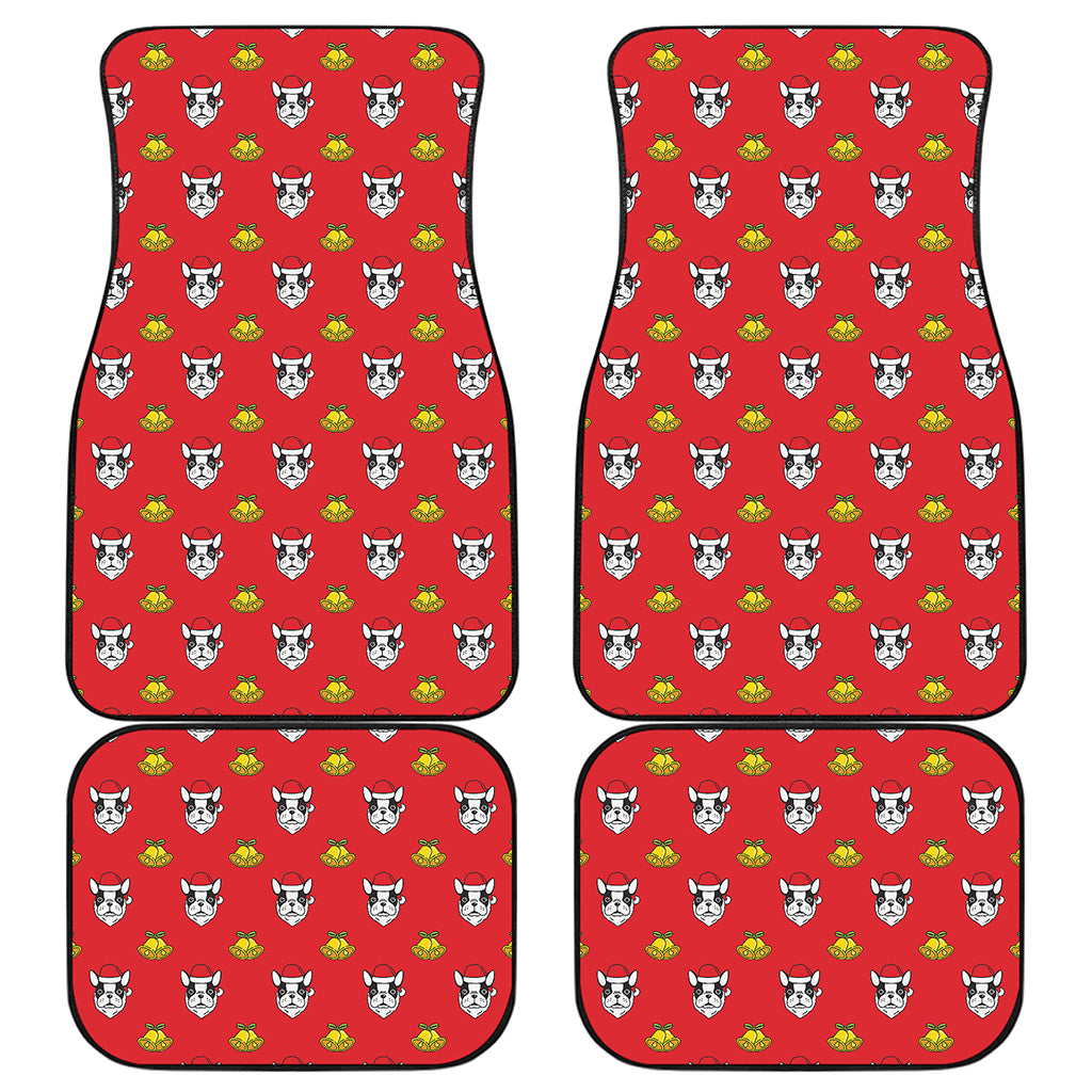 Christmas French Bulldog Santa Print Front and Back Car Floor Mats