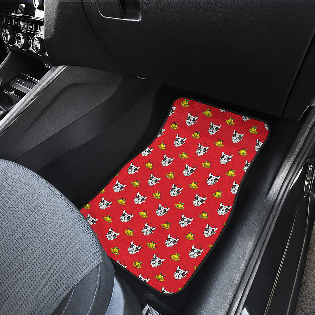 Christmas French Bulldog Santa Print Front and Back Car Floor Mats