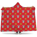 Christmas French Bulldog Santa Print Hooded Blanket