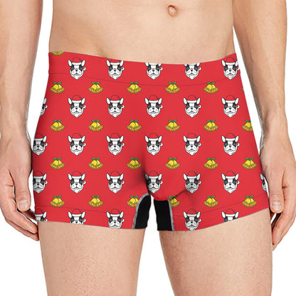 Christmas French Bulldog Santa Print Men's Boxer Briefs