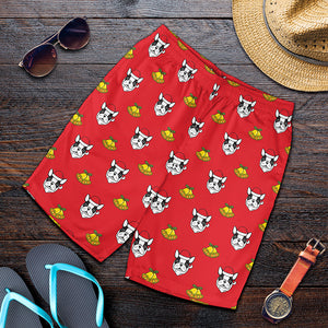 Christmas French Bulldog Santa Print Men's Shorts