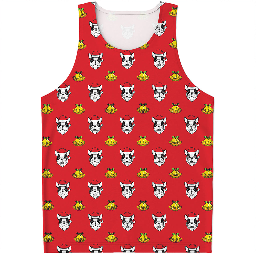 Christmas French Bulldog Santa Print Men's Tank Top