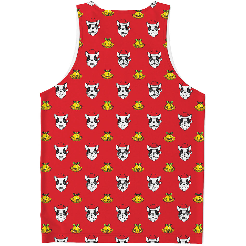 Christmas French Bulldog Santa Print Men's Tank Top