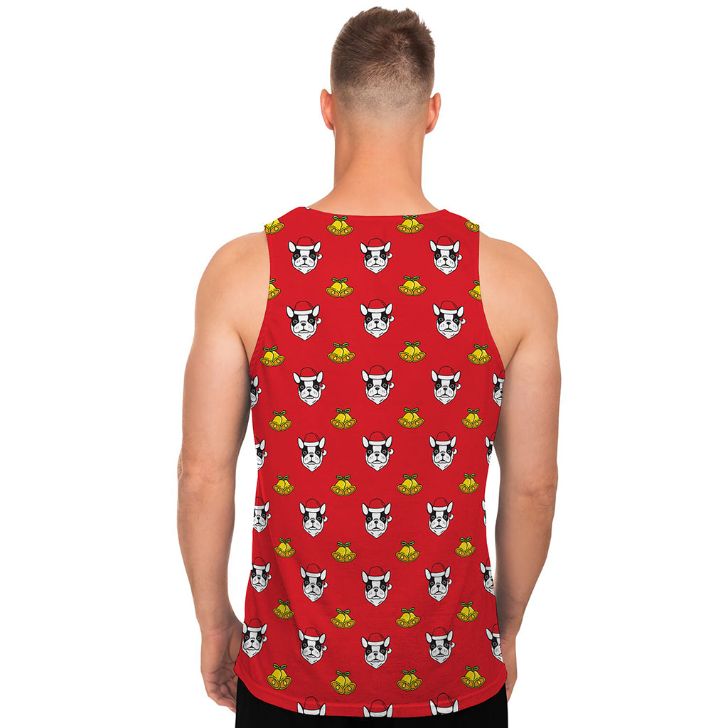 Christmas French Bulldog Santa Print Men's Tank Top