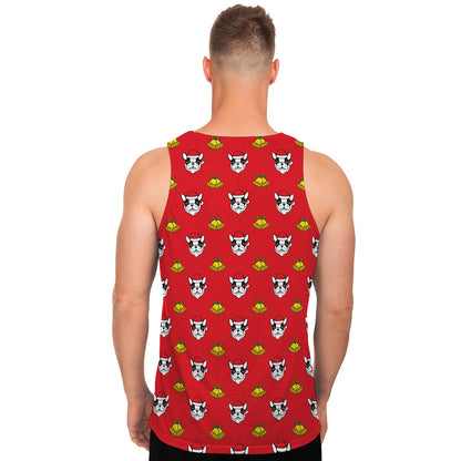Christmas French Bulldog Santa Print Men's Tank Top