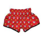 Christmas French Bulldog Santa Print Muay Thai Boxing Shorts