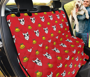 Christmas French Bulldog Santa Print Pet Car Back Seat Cover