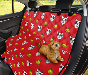 Christmas French Bulldog Santa Print Pet Car Back Seat Cover