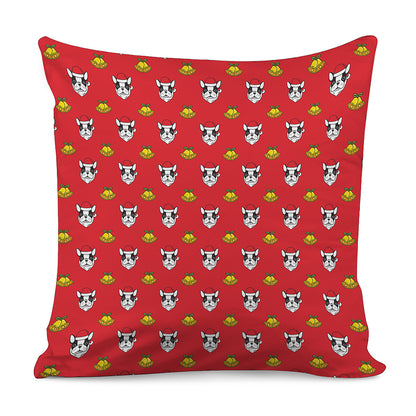Christmas French Bulldog Santa Print Pillow Cover