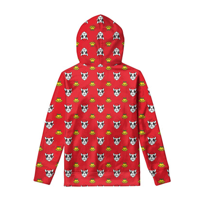 Christmas French Bulldog Santa Print Pullover Hoodie