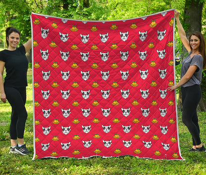 Christmas French Bulldog Santa Print Quilt