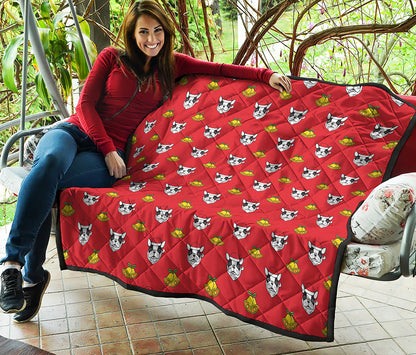 Christmas French Bulldog Santa Print Quilt
