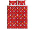 Christmas French Bulldog Santa Print Quilt Bed Set