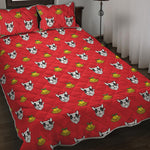 Christmas French Bulldog Santa Print Quilt Bed Set