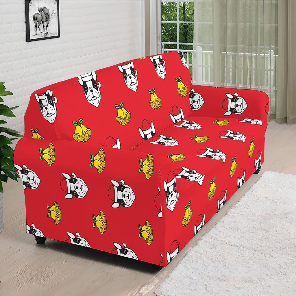 Christmas French Bulldog Santa Print Sofa Cover