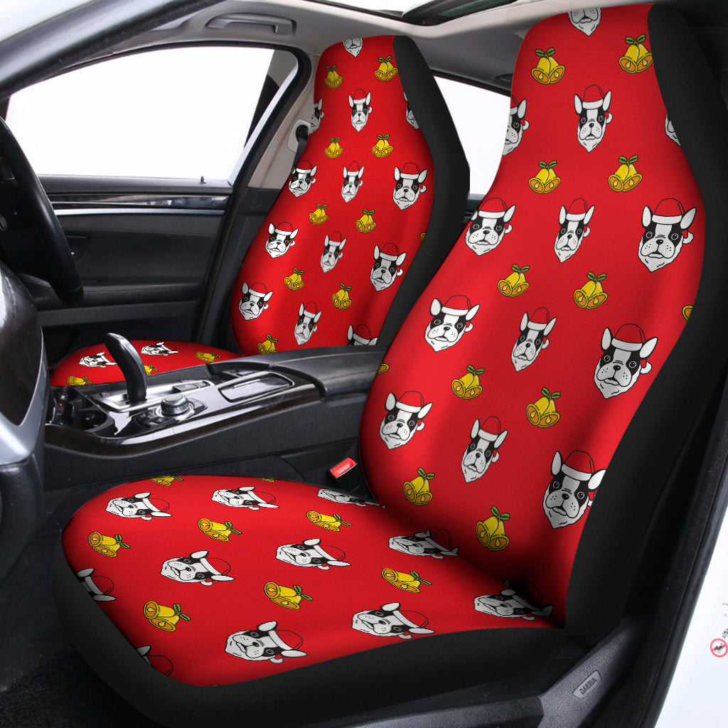 Christmas French Bulldog Santa Print Universal Fit Car Seat Covers