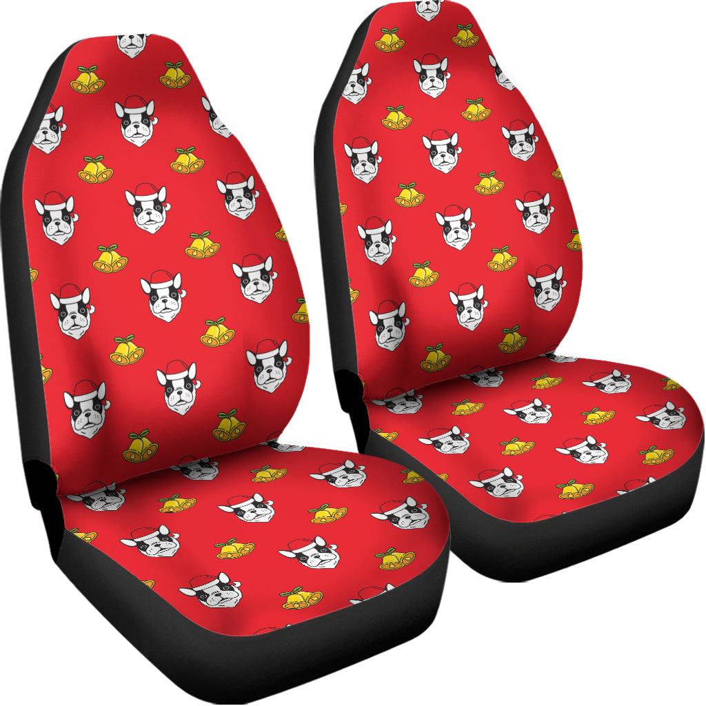 Christmas French Bulldog Santa Print Universal Fit Car Seat Covers