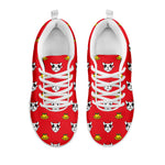 Christmas French Bulldog Santa Print White Sneakers