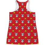 Christmas French Bulldog Santa Print Women's Racerback Tank Top