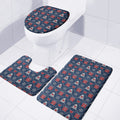 Christmas Gift Knitted Pattern Print 3 Piece Bath Mat Set