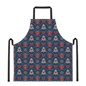 Christmas Gift Knitted Pattern Print Apron