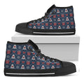 Christmas Gift Knitted Pattern Print Black High Top Sneakers
