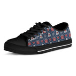 Christmas Gift Knitted Pattern Print Black Low Top Shoes