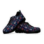 Christmas Gift Knitted Pattern Print Black Sneakers