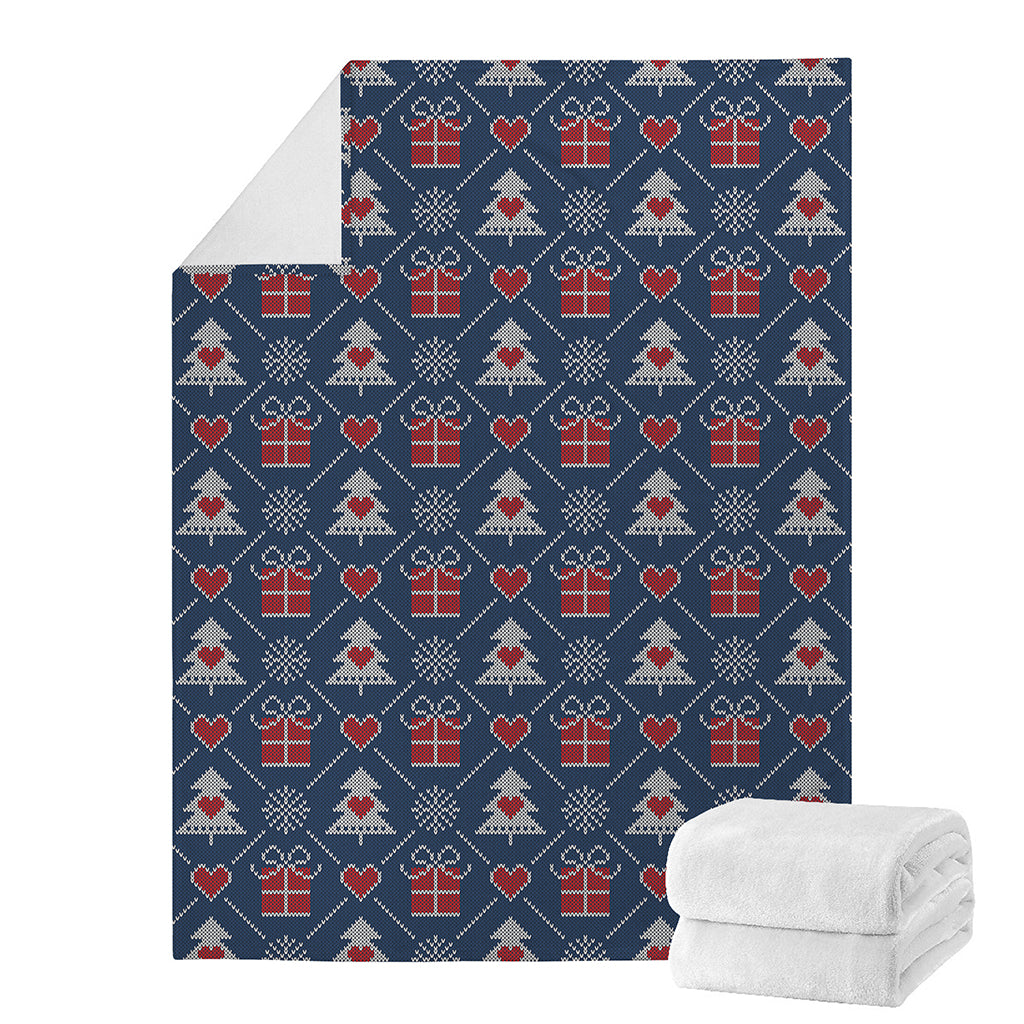 Christmas Gift Knitted Pattern Print Blanket