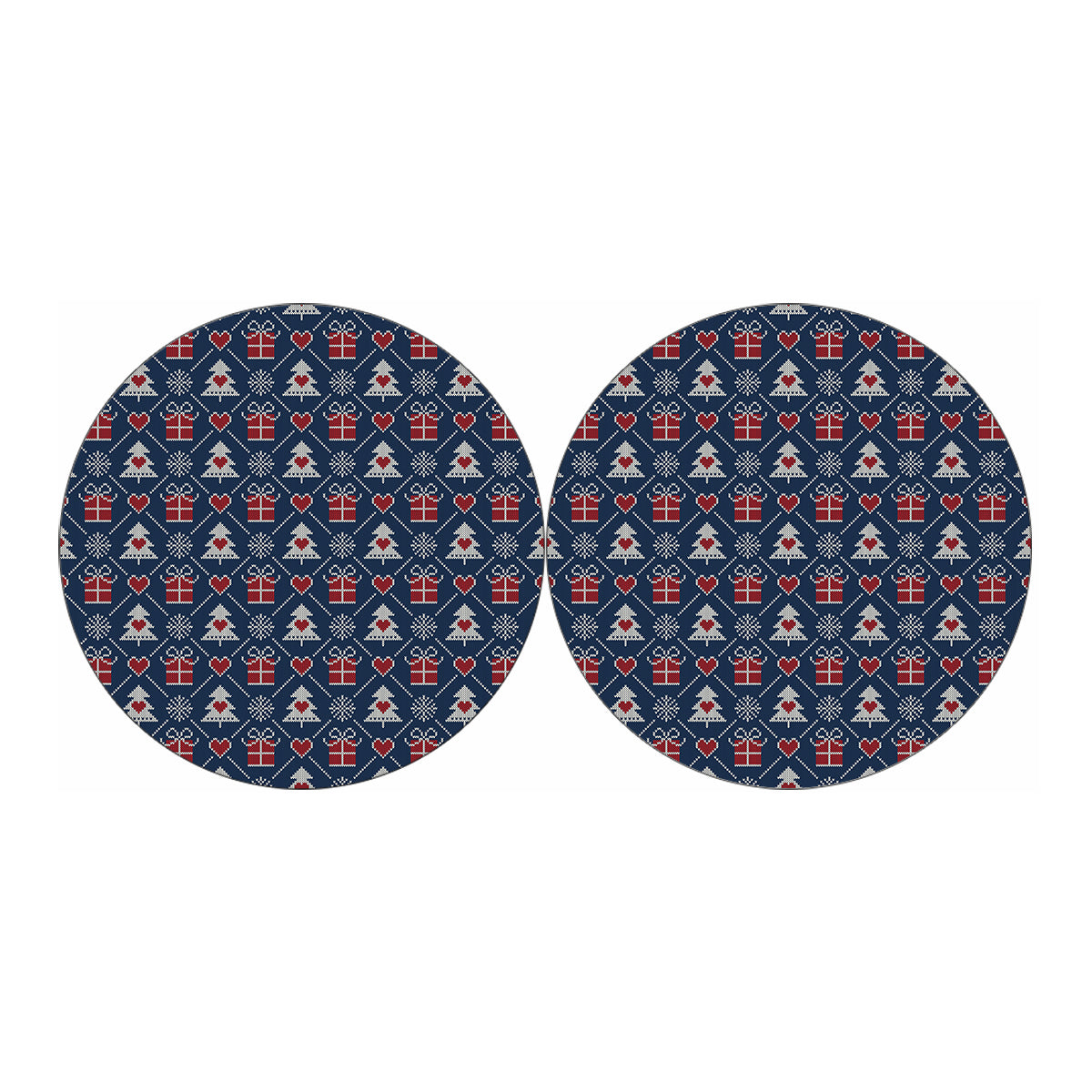 Christmas Gift Knitted Pattern Print Car Coasters