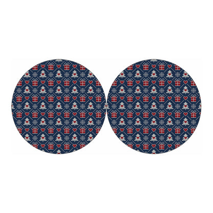 Christmas Gift Knitted Pattern Print Car Coasters