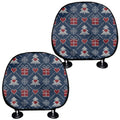 Christmas Gift Knitted Pattern Print Car Headrest Covers