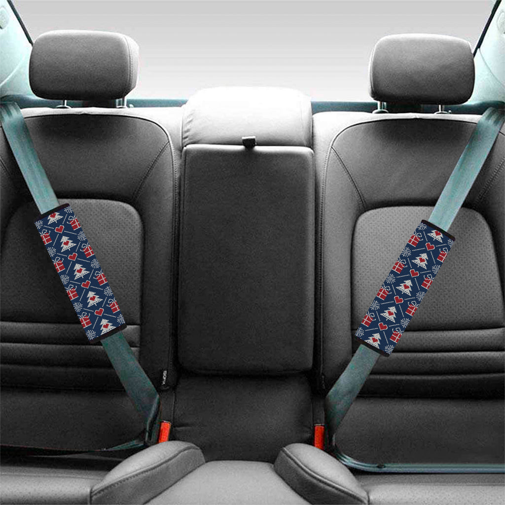 Christmas Gift Knitted Pattern Print Car Seat Belt Covers