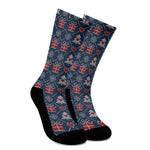 Christmas Gift Knitted Pattern Print Crew Socks