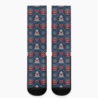 Christmas Gift Knitted Pattern Print Crew Socks