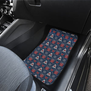 Christmas Gift Knitted Pattern Print Front and Back Car Floor Mats