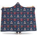 Christmas Gift Knitted Pattern Print Hooded Blanket