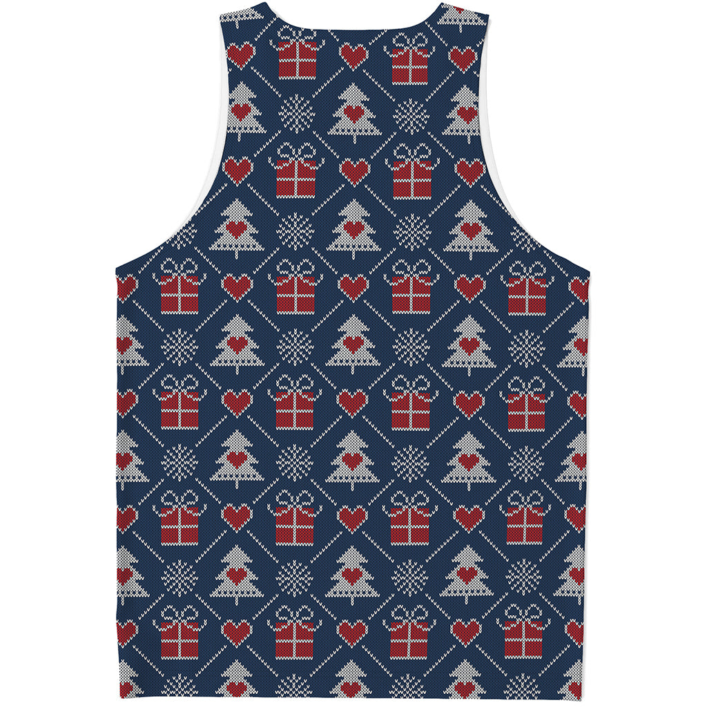 Christmas Gift Knitted Pattern Print Men's Tank Top