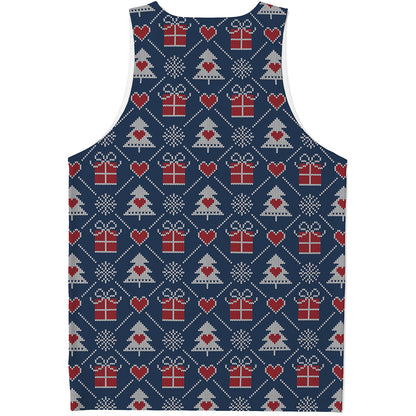 Christmas Gift Knitted Pattern Print Men's Tank Top