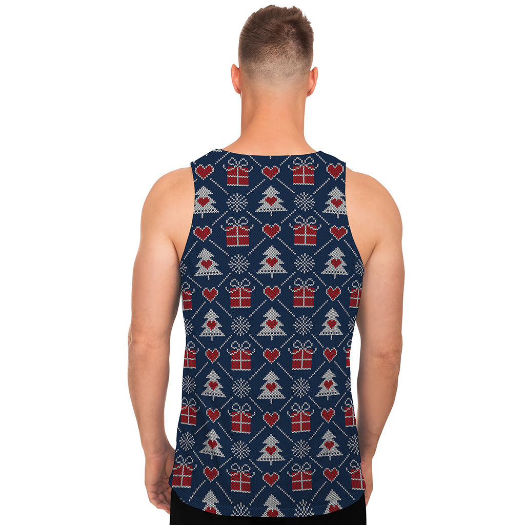 Christmas Gift Knitted Pattern Print Men's Tank Top