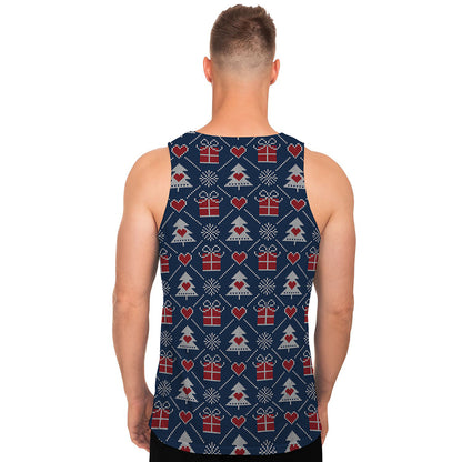 Christmas Gift Knitted Pattern Print Men's Tank Top