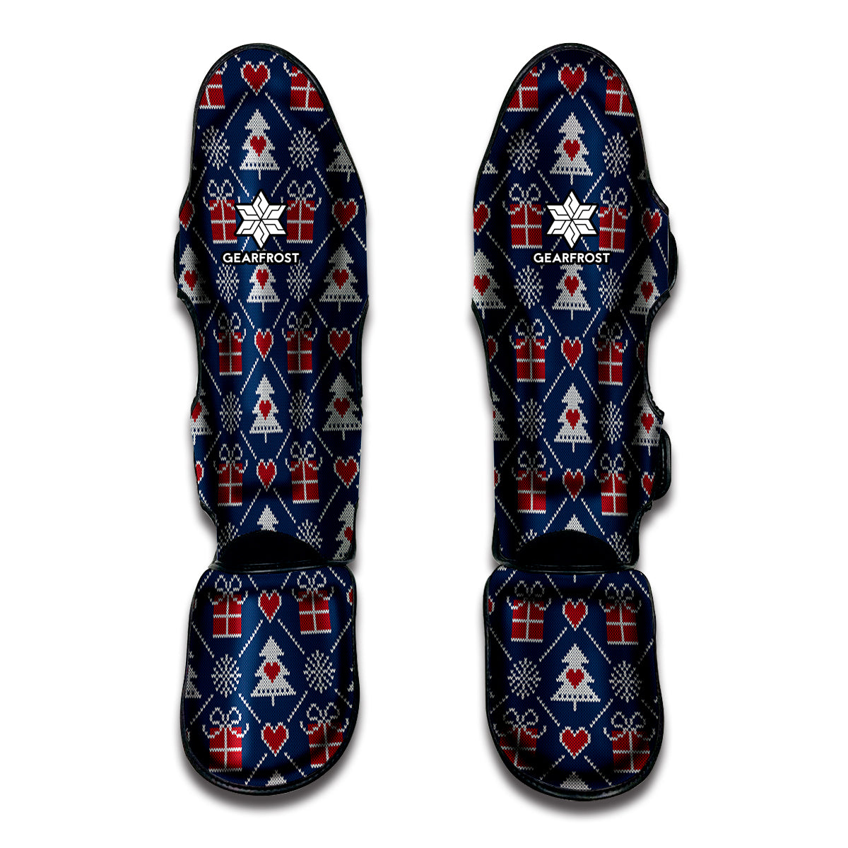 Christmas Gift Knitted Pattern Print Muay Thai Shin Guard